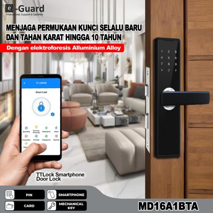 

e-Guard MD16A1B3TA Kunci Pintu Digital Pin, Card, Smartphone Anti Karat, Selalu Baru