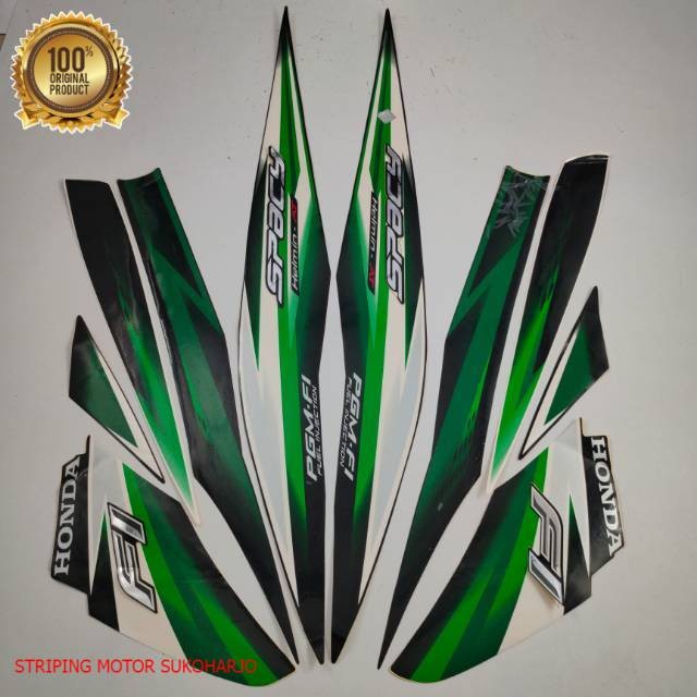 (ORI) striping honda spacy fi 2013 hijau  kualitas original