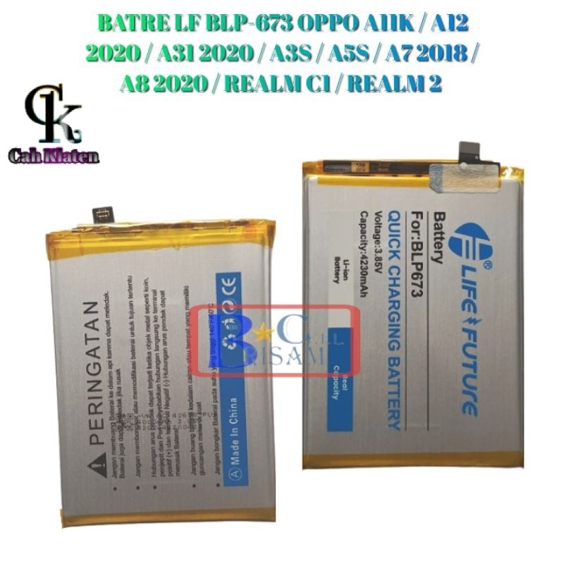 Baterai / Batre LF OPPO A3S / A5S / A7 / A31 / BLP673 Double Power Original Life Future