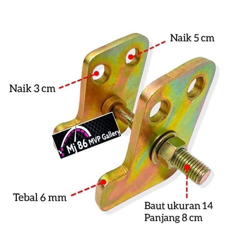 Peninggi Shock Megapro / Peninggi Mono Shock Megapro Tebal 6mm - SEN VARIASI MOTOR