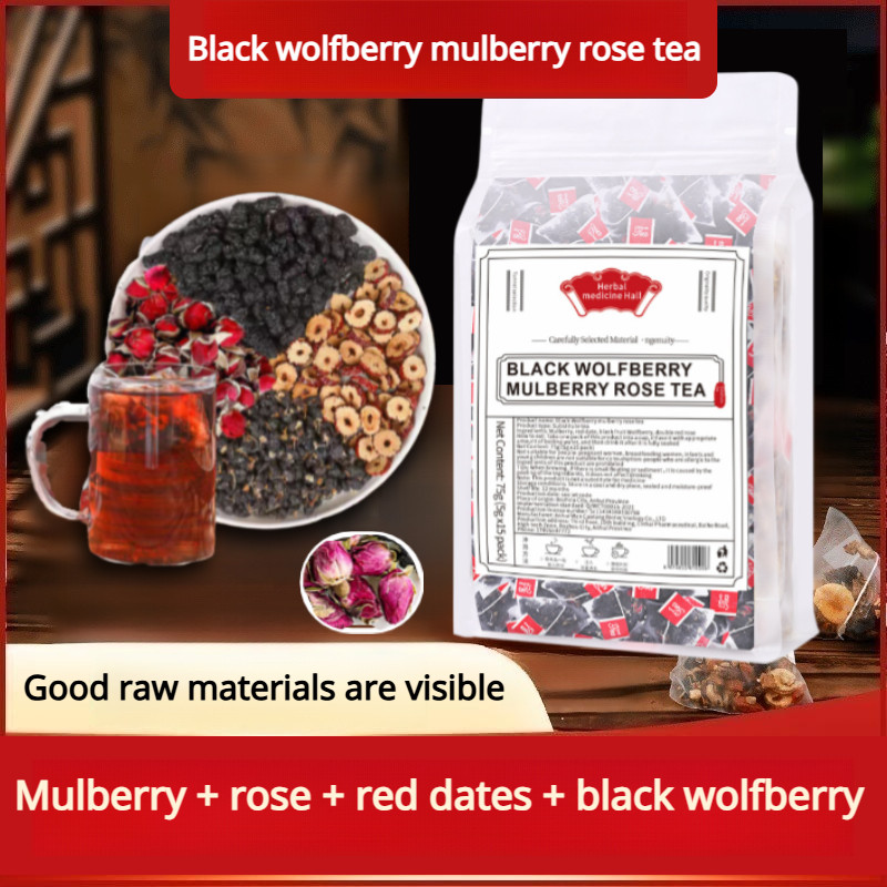 

❤️Merawat Kulit 5g*15 Teh Blackcurrant, Mulberry, dan Mawar / Antioksidan / Mengobati Kekeringan dan Menambah Darah / Kemasan Individual / Cocok untuk Wanita/Upgraded Black Wolfberry Mulberry Rose Tea Domestic and Outdoor Wolfberry Tea