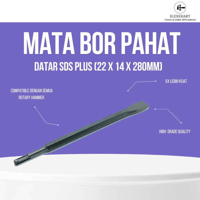 Mata Bor Pahat Datar SDS Plus / SDS Plus Flat Chisel