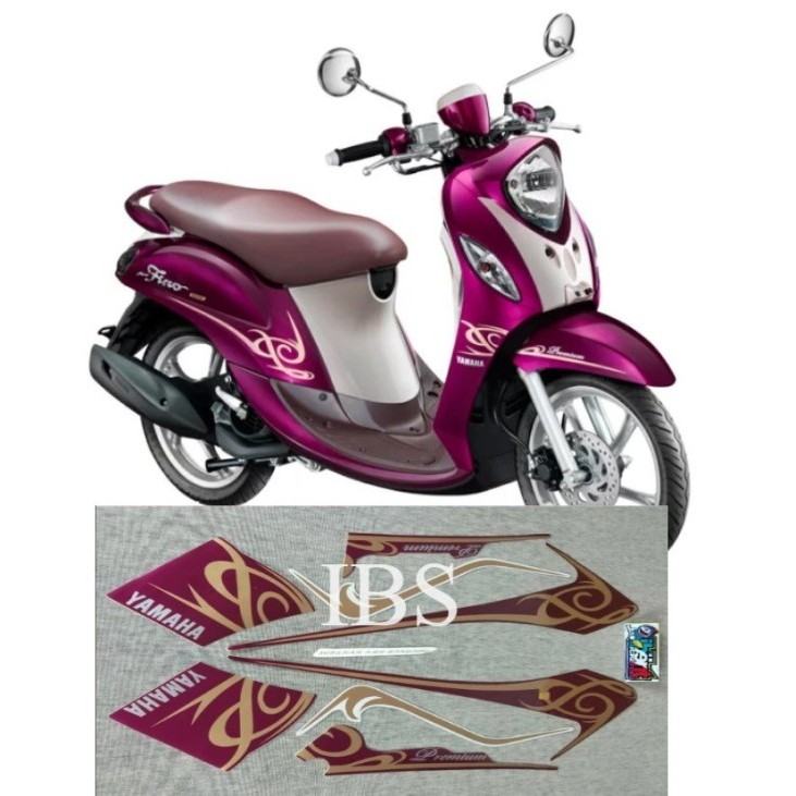 STRIPING MIO FINO PREMIUM UNGU 2016 2017 STIKER ORI YAMAHA POLET