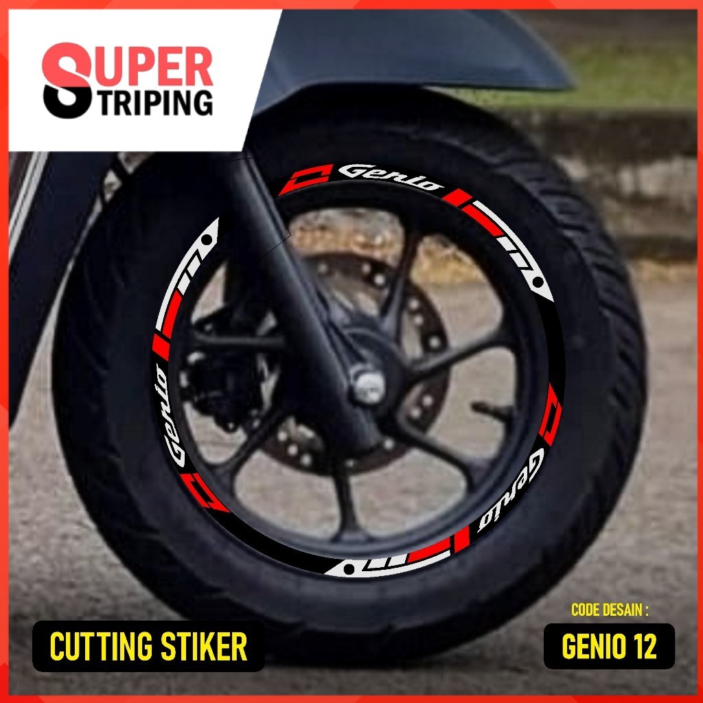 STICKER VELG NEW GENIO 2021 2022 2023  RING 12 STIKER LIS LIST VARIASI VELG HONDA GENIO 12 CUTTING
