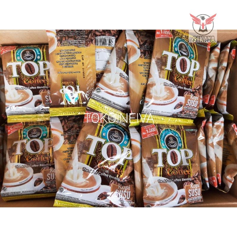 

TOP COFFEE, KOPI SUSU 1 RENCENG ISI 12 SACHET