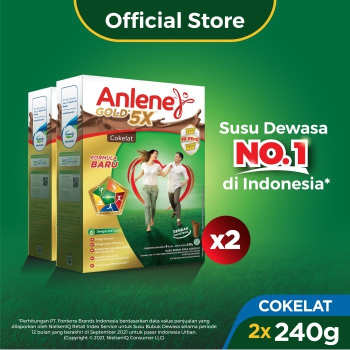 

Anlene Gold 5X Susu Bubuk Dewasa Cokelat 2x240g - Tulang & Sendi