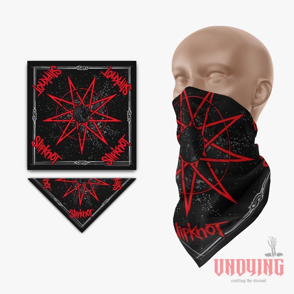 Slipknot - Bandana /Paisley Masker Scarf /Band Death Metal / Bandana Slayer Unisex /Skena Aksesoris 