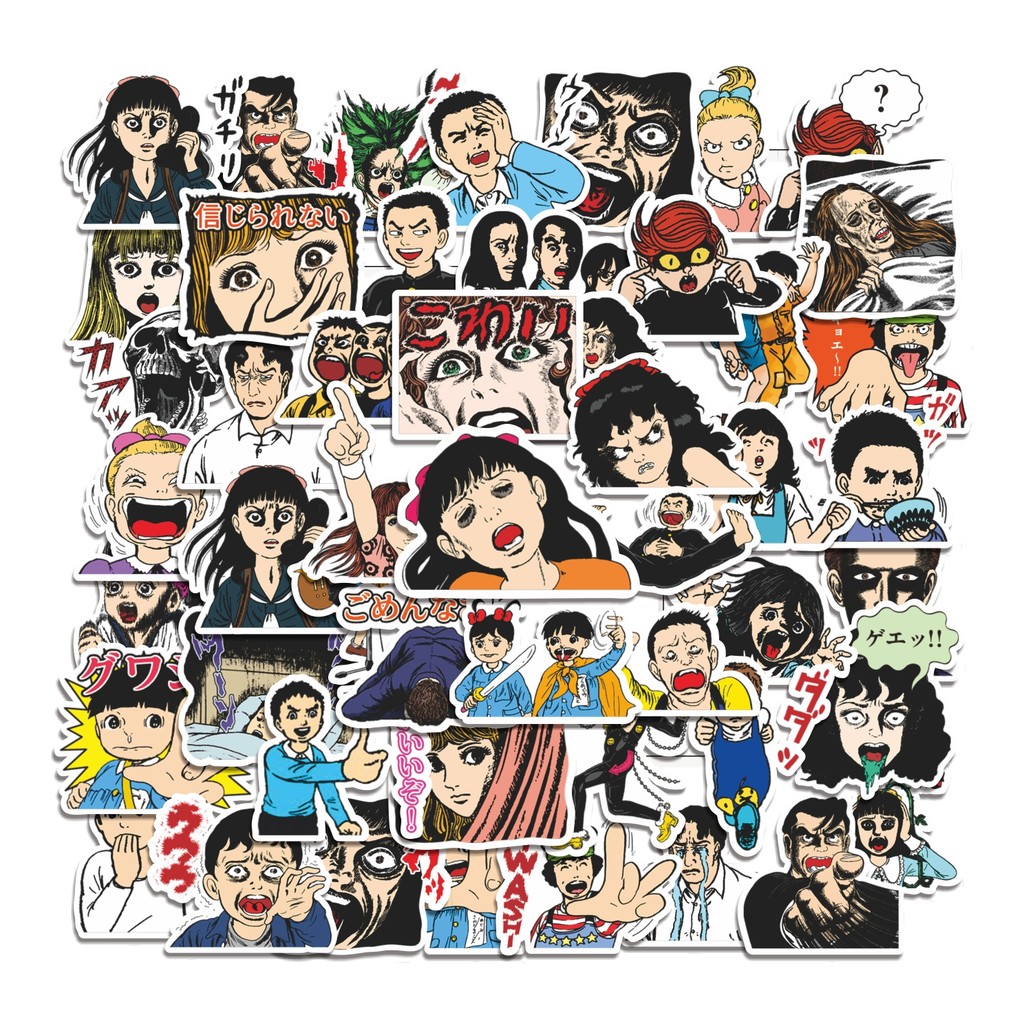 

COD 50 Pcs Stiker Kazuo Umezz Fear Lucu Anti Air Untuk Dekorasi Notebook Sepeda Skateboard Handphone