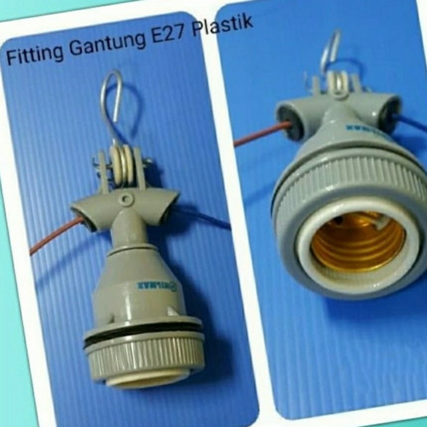 Fiting Gantung Keramik WD E27/Fiting Lampu Jalan E27 Keramik Plastik