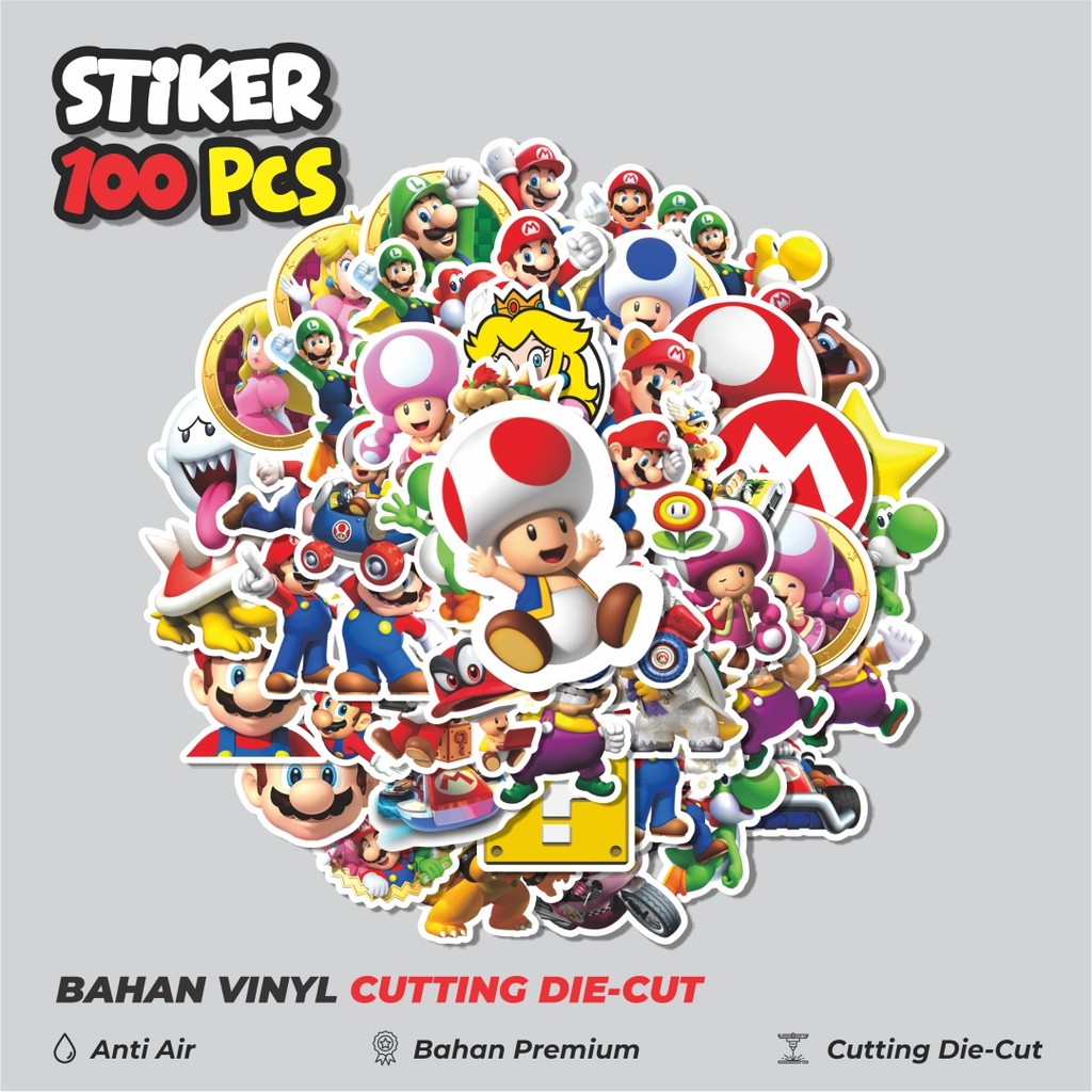 

Terbaru! 50 pcs Stiker Kartun Mario Bros Dekorasi Lucu Kreatif untuk Notebook, Skateboard, HP