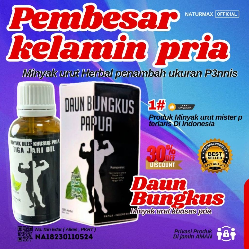 MINYAK DAUN BUNGKUS 3 JARI OIL BPOM ORIGINAL PEMBESARpenis laki laki cepat