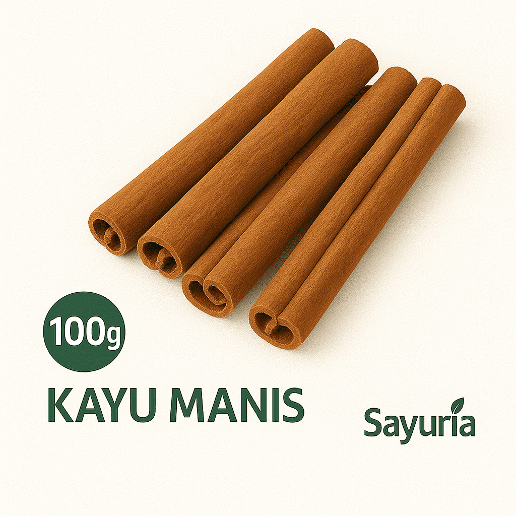 

Sayuria – Kayu Manis Batang 100gr | Rempah Manis Alami untuk Masakan & Minuman