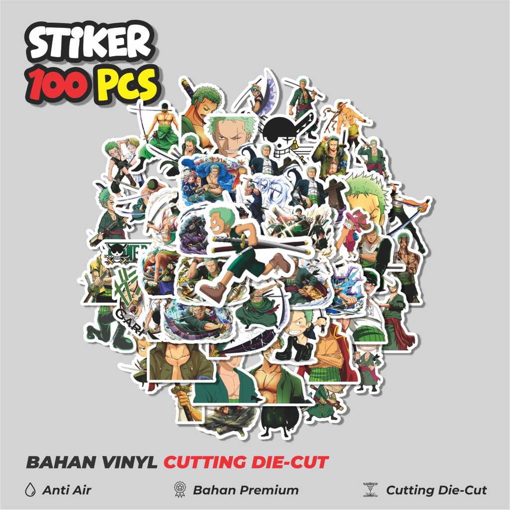 

Terbaru! 50 pcs Stiker Anime One Piece Roronoa Zoro Dekorasi Lucu Kreatif untuk Notebook, Skateboard, HP