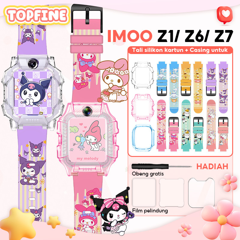 Untuk Imoo Z1/ Z6 / Z7 Tali Karet Lembut + Casing Cetak Sanrio Little Genius Tali Jam Tangan Penggan
