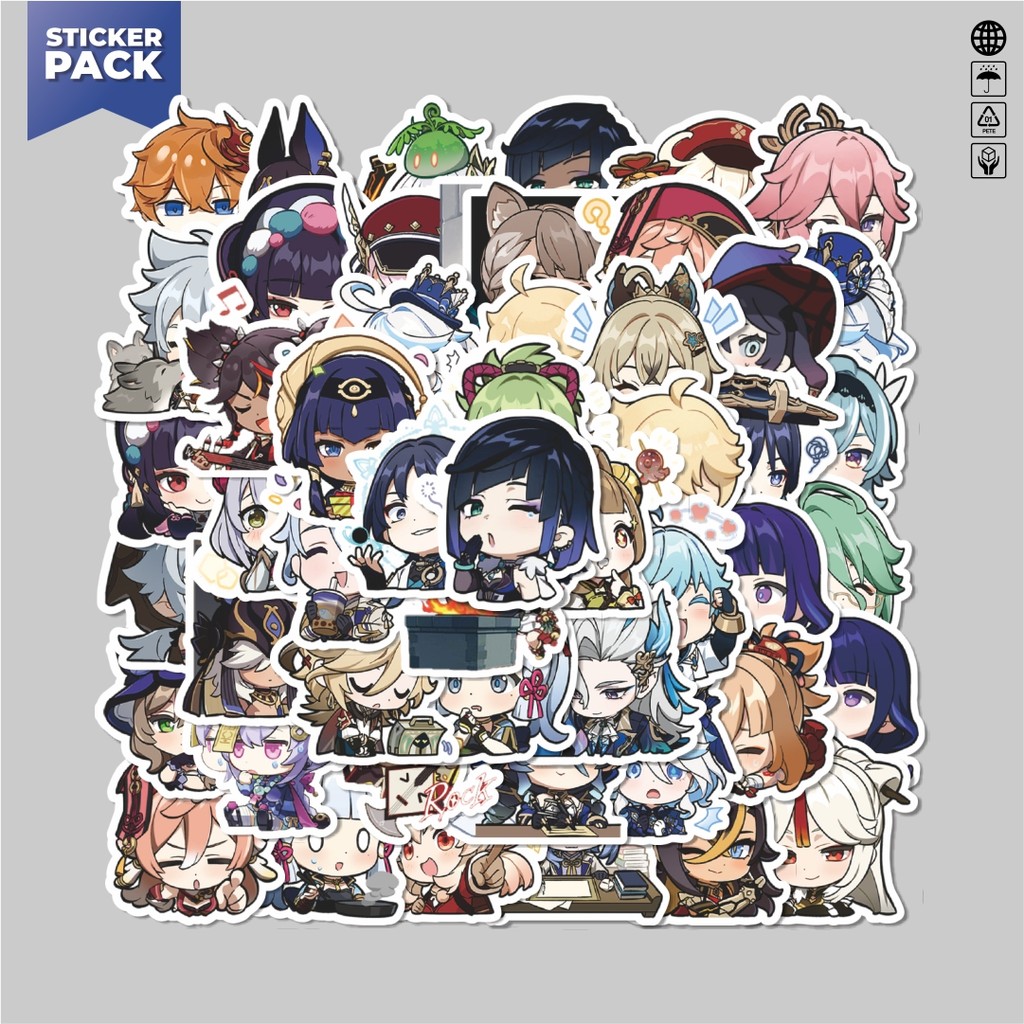 

[100PCS]Stiker Pack Stiker Anime Ghensin Impact Versi 3 Aesthetic Vinyl Anti Air Dekorasi Sticker Laptop Buku Journal Koper Helm Casing HP Gitar Helm Skateboard