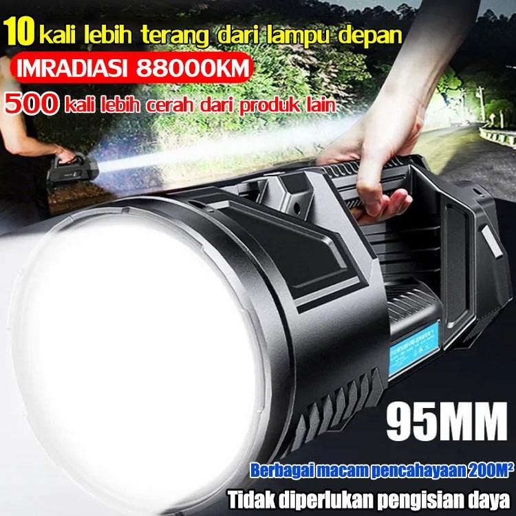 ️Senter Led Cas Tahan 300 Jam️Senter LED 2000X Super Terang Senter Jarak Jauh 10KM Senter LED Super 