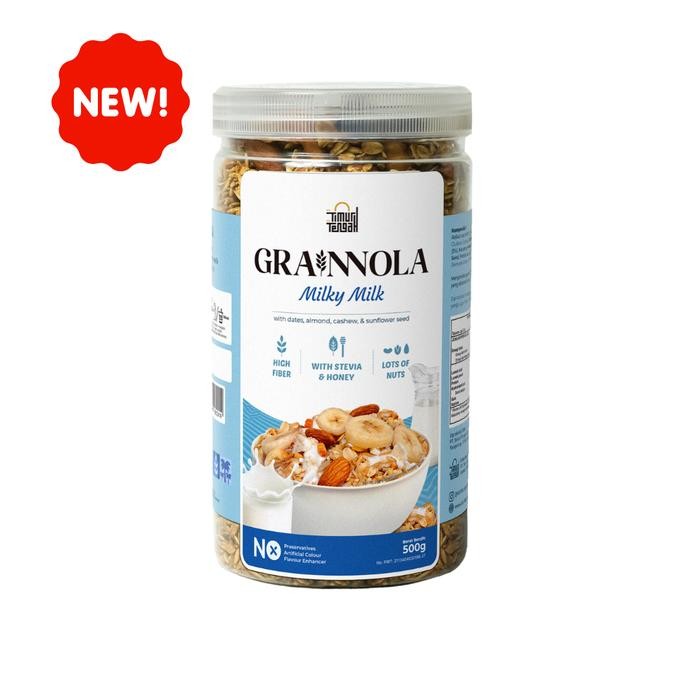 

[Best Seller] Grainnola Timur Tengah 500gr Toples Granola | Sereal Oatmeal With Almond Mete - Milky Milk