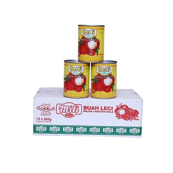 

Mili Lychee 1 KARTON DUS 565gr Leci Kalengan Lychees Buah Kaleng Segar Makanan Enak Kartonan