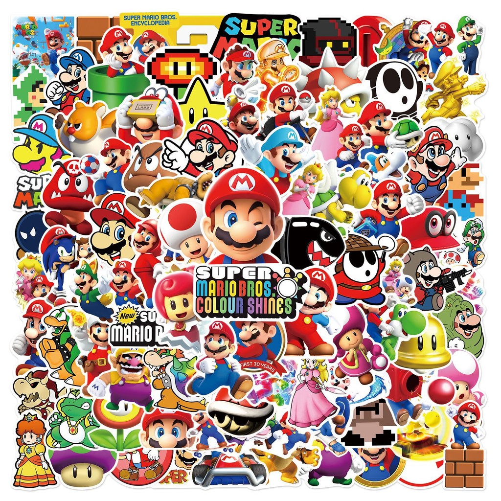 

10/25/50/100Pcs Cartoon Super Mario Game Stickers Laptop Notebook Skateboard Fridge Phone Waterproof Decal Sticker Kids Toys