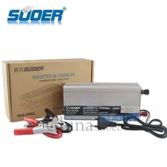 Suoer 2 In 1 ( Inverter + Charger ) 500 Watt Suoer SAA 500W/C