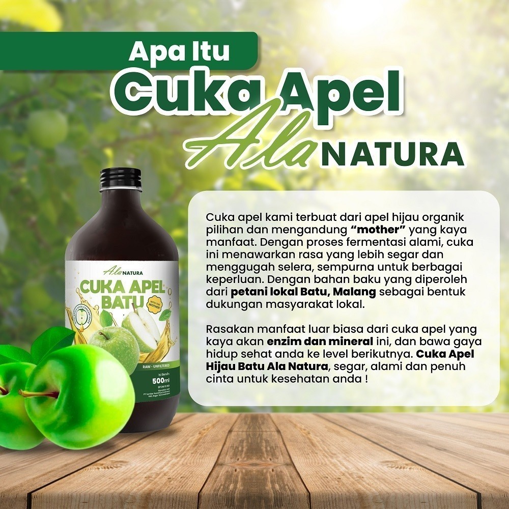 

Cuka Apel Hijau Batu Alanatura 500ml - Nutrisi Kesehatan Jantung dan Menurunkan Kolesterol