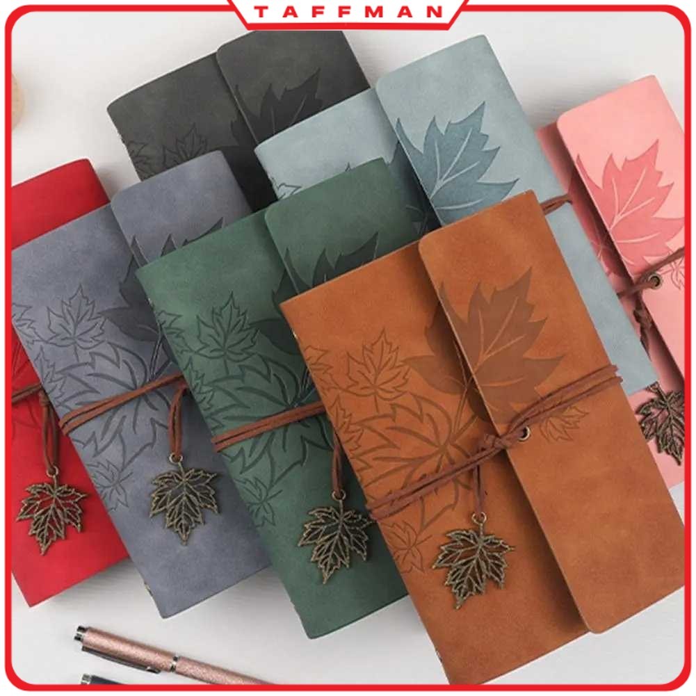 

TM - TODDI Buku Catatan Harian Binder Kulit Retro Maple Leaf - LD-A1