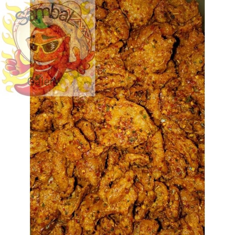 

SambaL Galery kulit ayam crispy pedas daun jeruk isi 250 gram