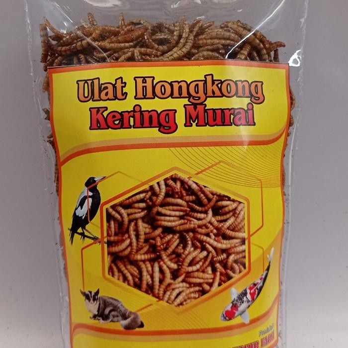 1kg Ulat hongkong kering pakan sugargilder landak mini hamster gecko
