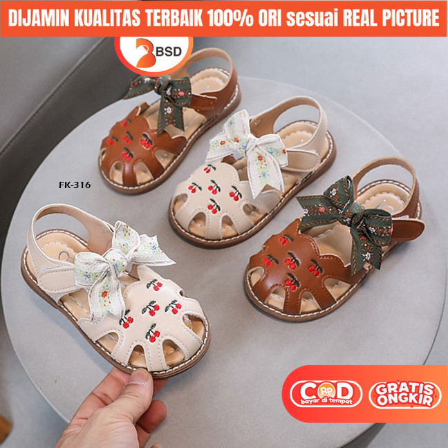 Sepatu Sandal Sendal Lebaran  Flat Shoes Anak Perempuan Cewek Import 3 4 5 10 tahun