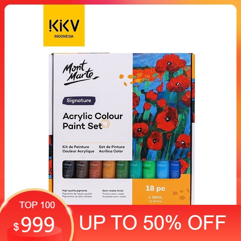 

sale! mont marte Paket Cat Akrilik Studio 18 Warna 36ml Montmartre MSCH1836