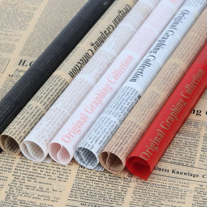 

(5 Lembar) Kertas bouquet bunga newspaper waterproff kertas buket