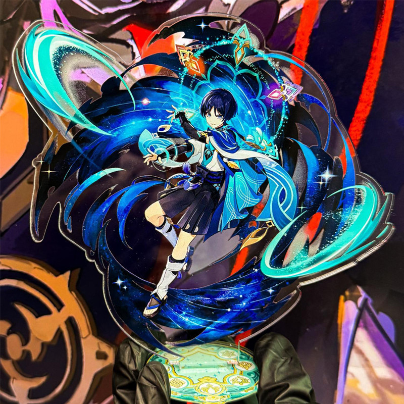 Standee Genshin Impact Akrilik Stand Besar 15cm Acrylic Bening Transparan Bening Koleksi Pajangan Fi