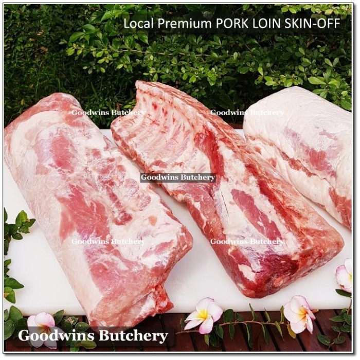 

4.5kg PORK LOIN SKIN OFF frozen Local Premium Pork WHOLE CUTS (utuh)