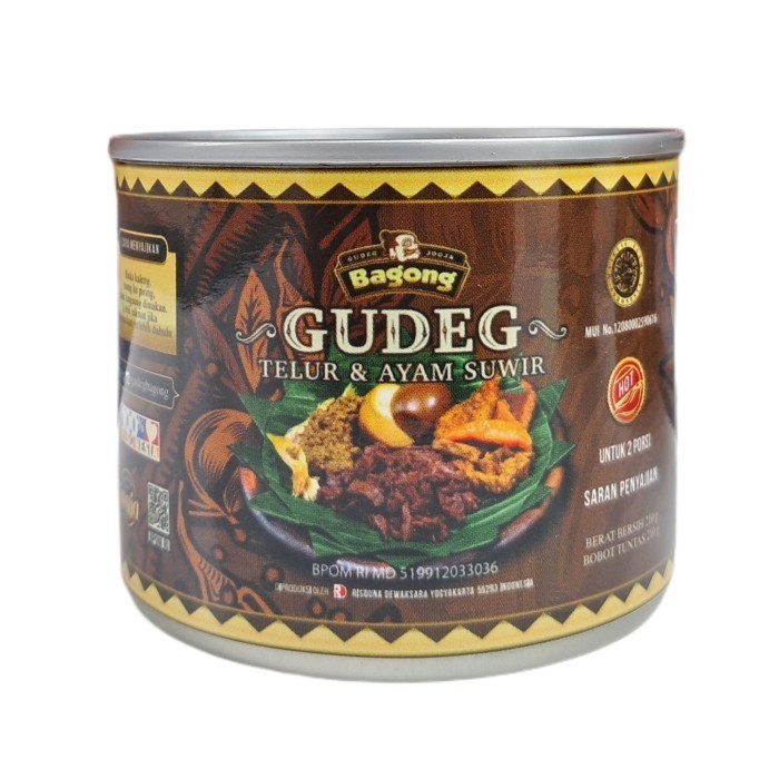 

[New]Best Seller Gudeg Kaleng Bagong Telur & Ayam Suwir Khas Jogja Kemasan 210Gram