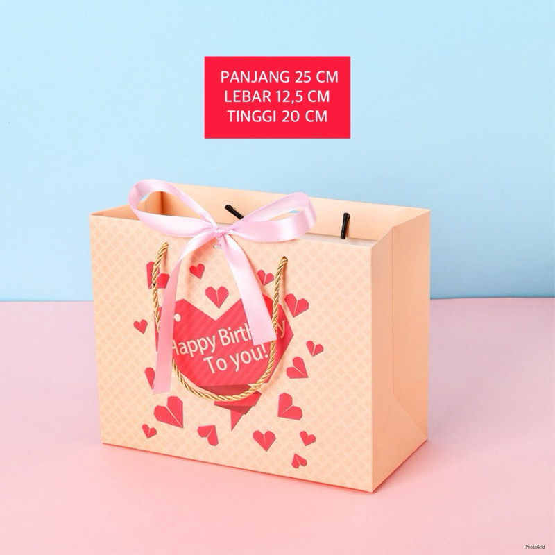 

PAPER BAG HAPPY BIRTHDAY 25 CM | HAMPERS BAG | KANTONG ULANG TAHUN
