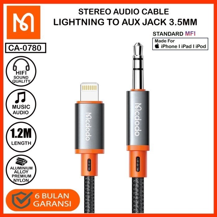 MCDODO Kabel Audio Jack 3.5mm Lightning iphone