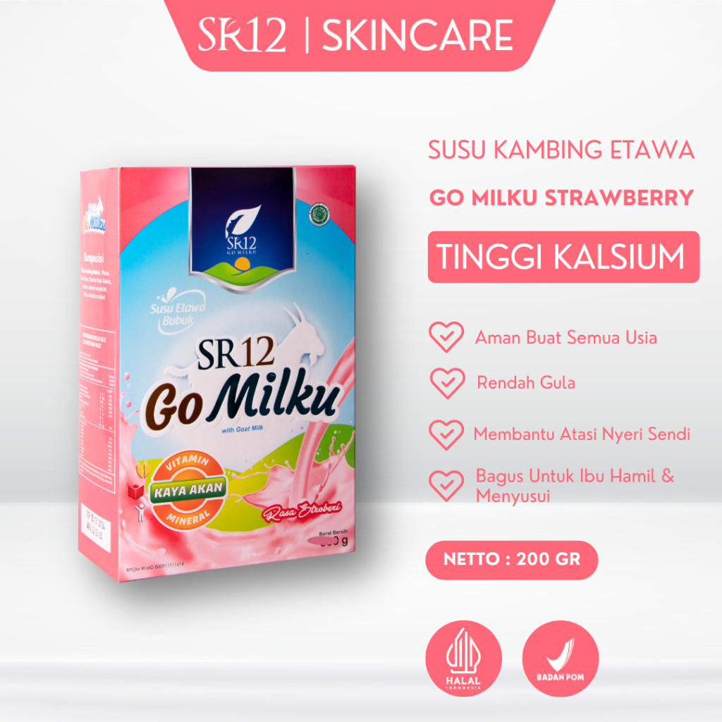 

SR12 GoMilku STRAWBERRY 200gr Susu Kambing Etawa Go Milku Membantu Meningkatkan Kecerdasan Anak