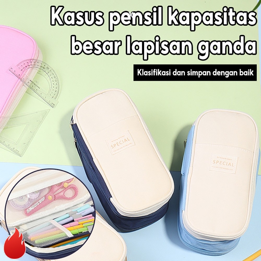 

【READY STOCK】 Tas Pena Berkapasitas Besar Tempat Pena Perlengkapan Penyimpanan Alat Tulis Tas Pena Tempat Pena Kanvas Tahan Lama