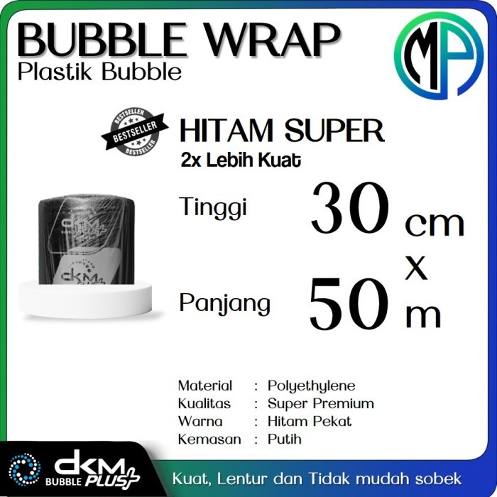 

Plastik Buble Bubble Wrap Roll 50m Hitam Premium Bubblewrap DKMPlus - 30cm