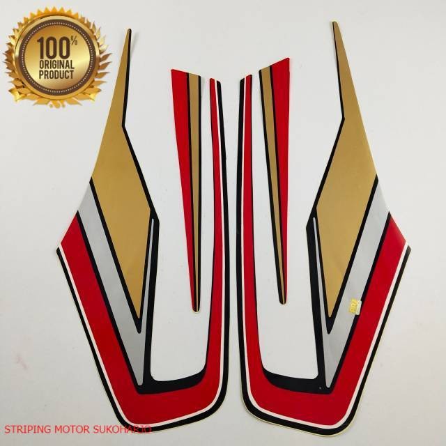 (ORI) STRIPING stiker list body yamaha RX KING 1992 full set hitam list merah kualitas original