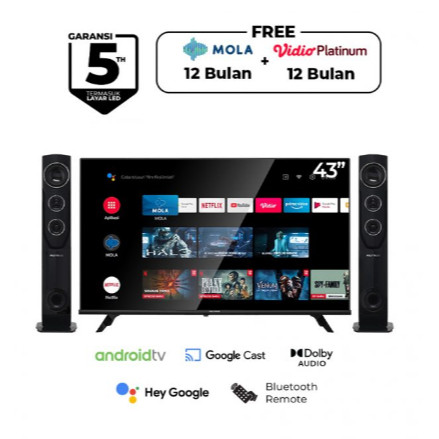 DIGITAL LED TV POLYTRON 43 INCH SMART PLD 43 TA 5055