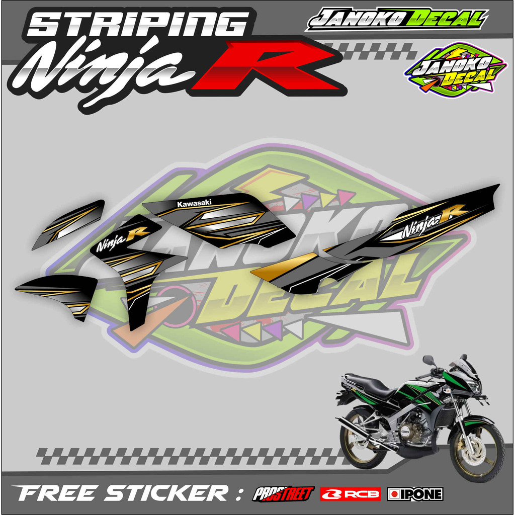STRIPING VARIASI SEMIFULL KAWASAKI NINJA 150 R / STICKER LIST VARIASI NINJA 150 R