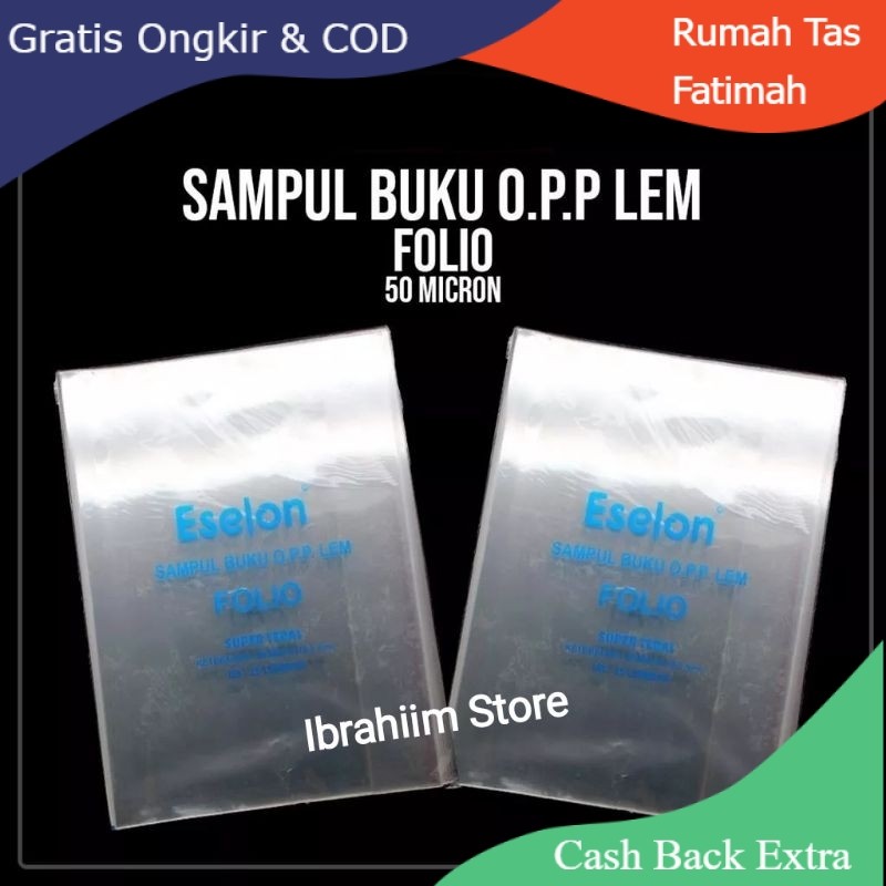 

Promo SAMPUL BUKU OPP ESELON FOLIO 50 MICRON / SAMPUL BUKU FOLIO TEBAL ISI 25 By Rumah Tas Fatimah