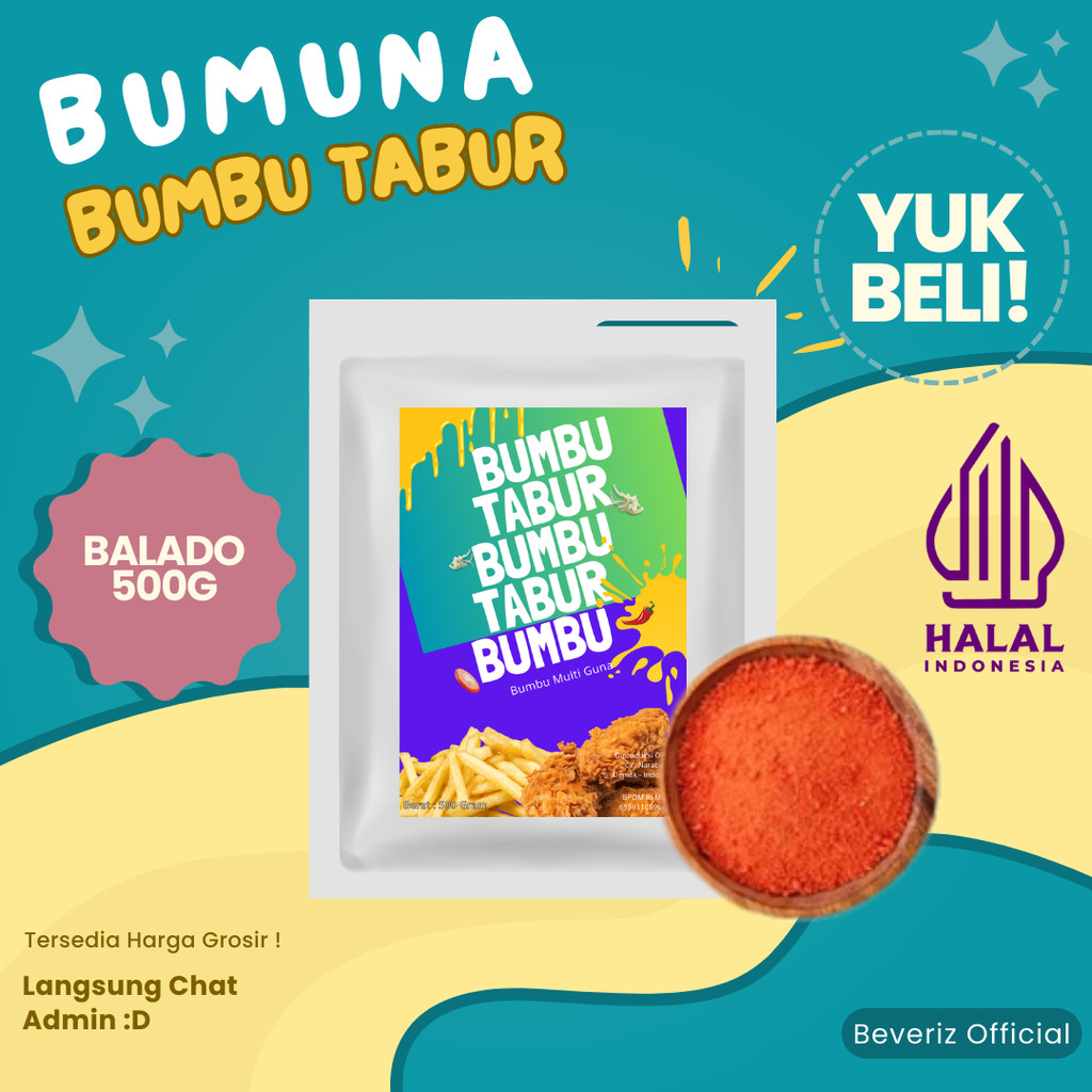 

BEVERIZ Bumbu Tabur Balado 500g {BISA COD}{TERSEDIA HARGA GROSIR}