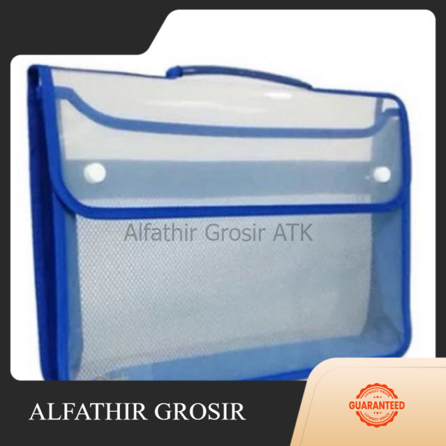 

Map Plastik Kancing 2 Jaring Folio / Zipper School Bag / Map Tenteng Sekolah