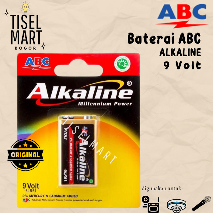 Batu Baterai Alkaline ABC 9 Volt 6LR61 Murah baterai battery 9V volt