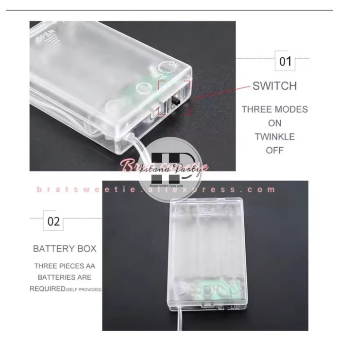 6782 Lampu Tumblr LED Snowflake Battery / Lampu LED pohon natal 3 Meter