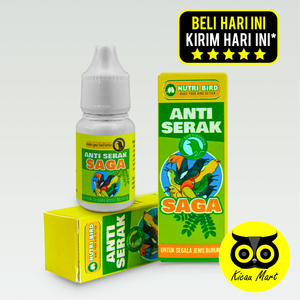 KICAU MART Saga Anti Serak Nutribird Obat Antibiotik Burung Kicau Suara Nyaring Obat Burung Serak Ba