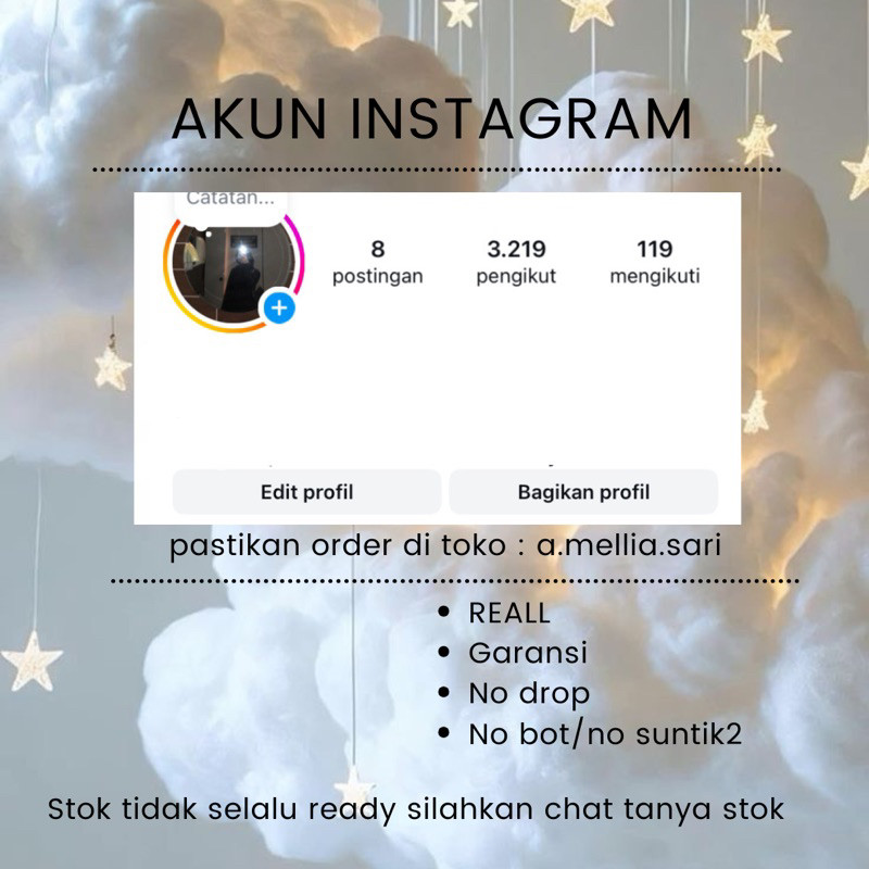 AKUN INSTAGRAM REAL AKTIF INDO BERGARANSI