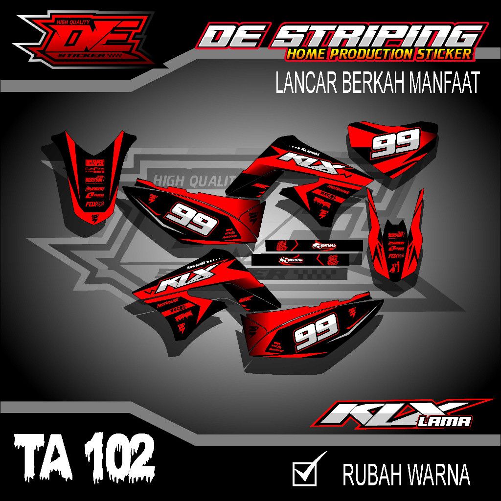 Striping Stiker Motor Klx Lama Stiker Decal Klx Old Lama Keren